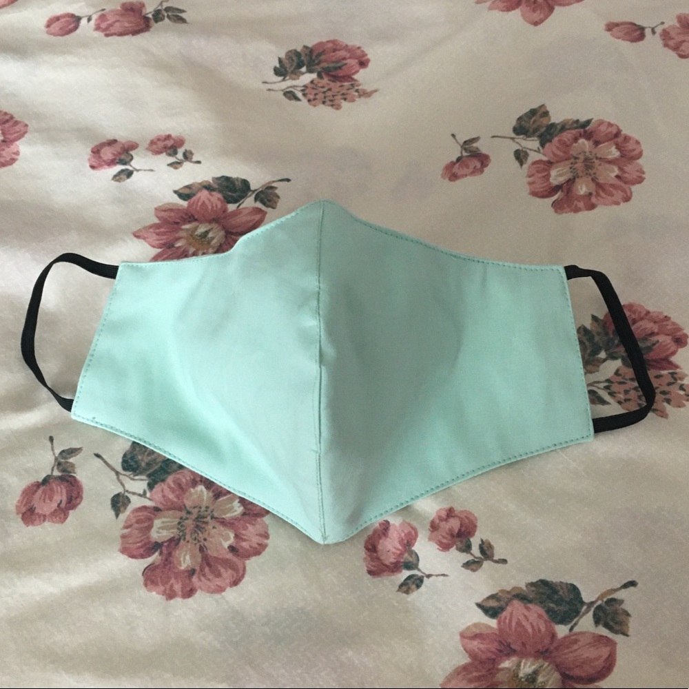 Mint Light Turquoise, Solid Quality Face Mask
